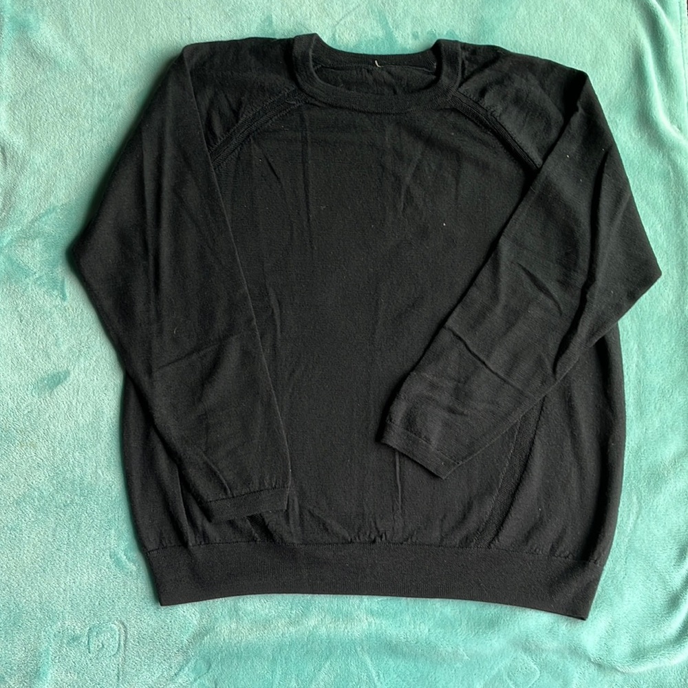 Black crew neck cardigan